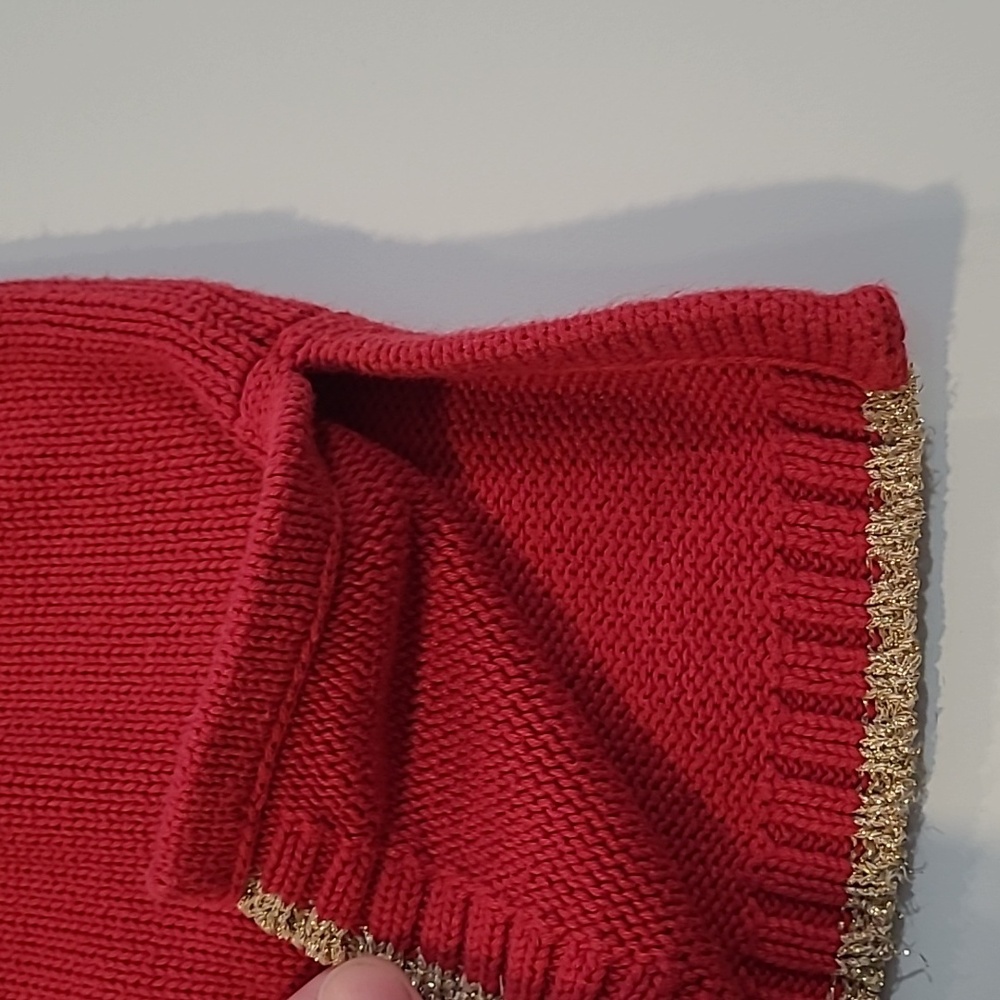 Euc Vtg Quacker Factory Red Turtleneck Knit Sweat… - image 7